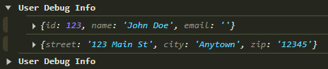 Output from the console